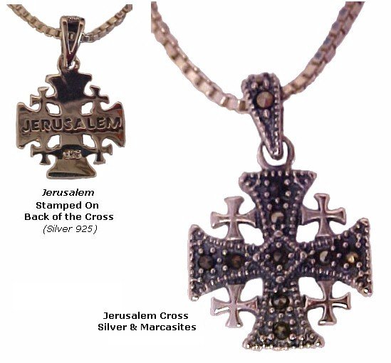 Jerusalem Cross with Marcasites Necklace