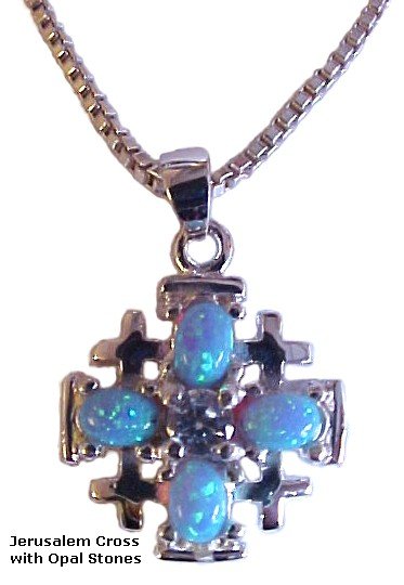 Jerusalem Cross with Opal Stones