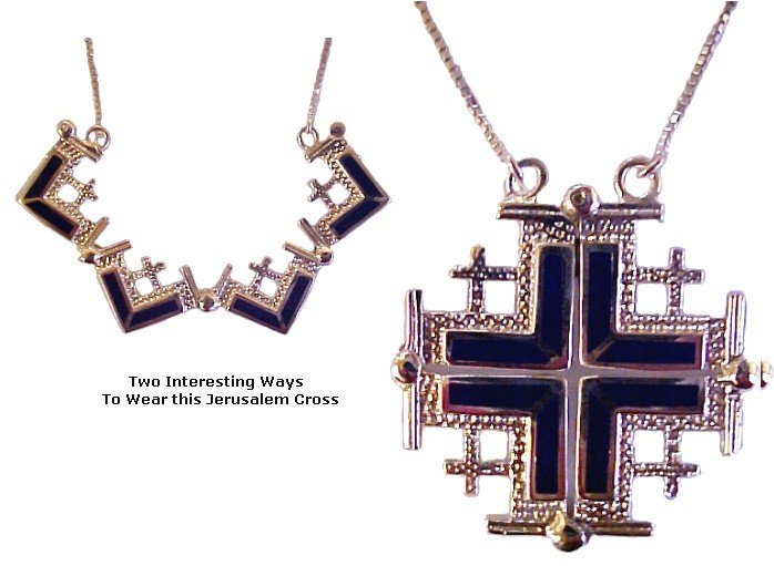 Jerusalem Cross with Lapis Stones Duet
