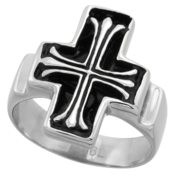 2 Tone Patonce Cross Ring (Biker Ring)