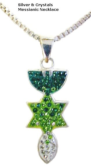 Messianic Necklace Silver & Crystals