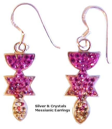 Messianic Silver & Crystals Earrings