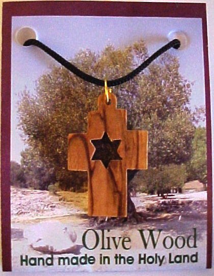 Olive Wood Cross & Star of David