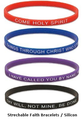 Faith Silicone 4 Bracelets Set