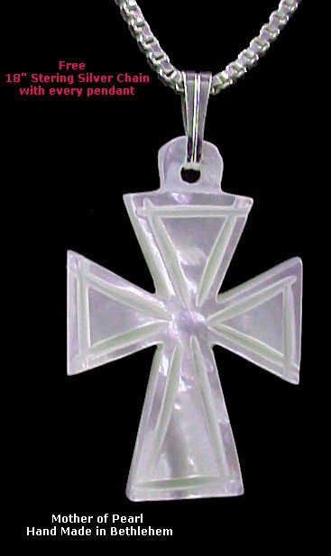 Mother of Pearl Cross Necklace