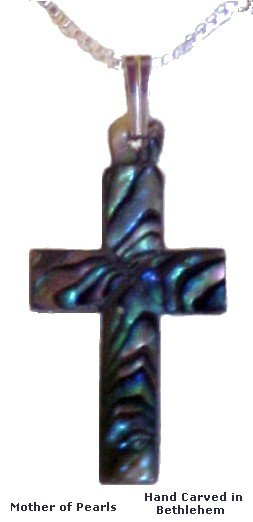 Multi-Color Mother of Pearls Cross Necklace