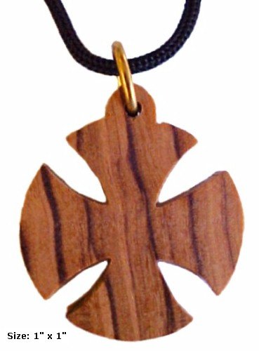 Circled Cross Olive Wood Necklaces