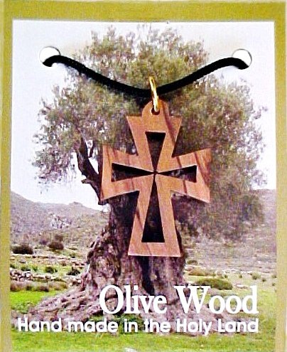 Small Olive Wood Necklaces - Diamond Cross