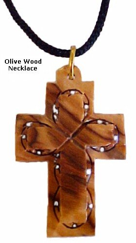 Floral Olive Wood Necklaces