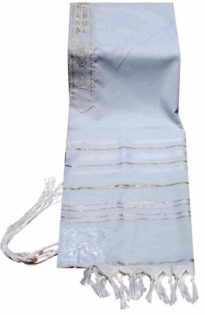 Prayer Shawls (Tallit) White & Gold Trims