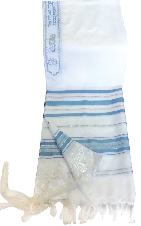 Prayer Shawls - Light Blue & Silver