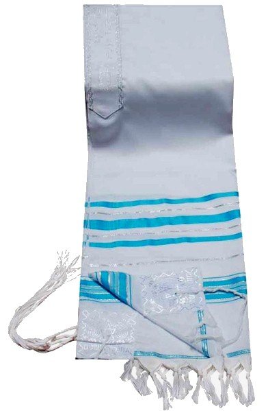Prayer Shawls (Tallit) Turquoise & Silver Trims
