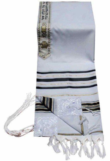 Largest Size Prayer Shawls - Black & Gold - 68' x 47'