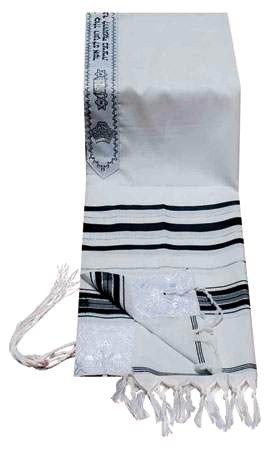 Largest Size Prayer Shawls - Black & Silver - 68'x47'