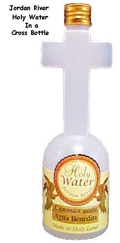 Holy Water from Jordan River in a Cross Bottle