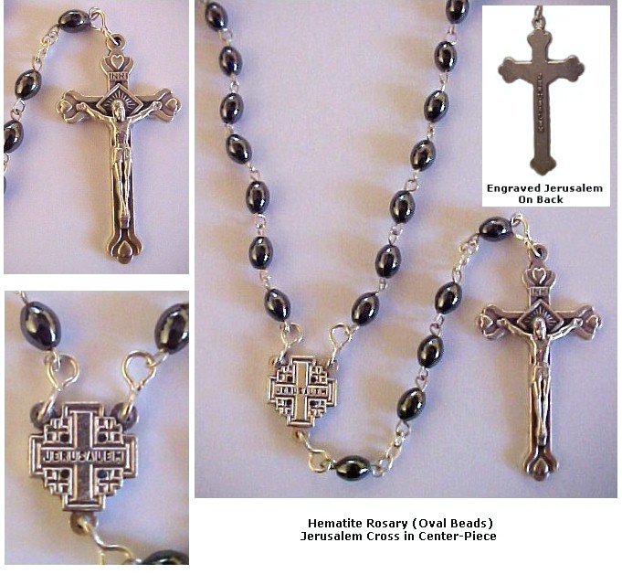 Hematite Oval Beads Rosary