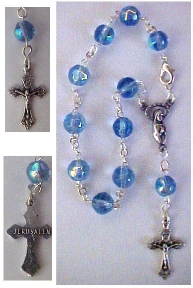 Light Blue Rosary Bracelet