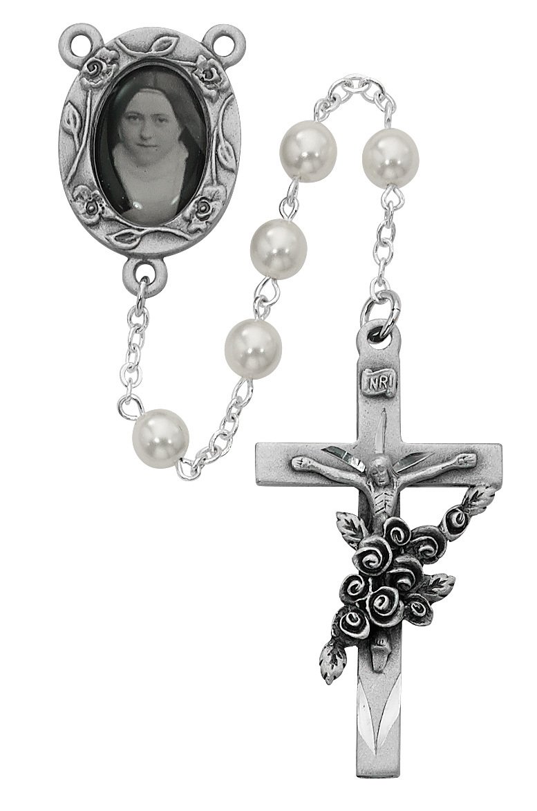 Pearlized St Therese Rosary Boxed