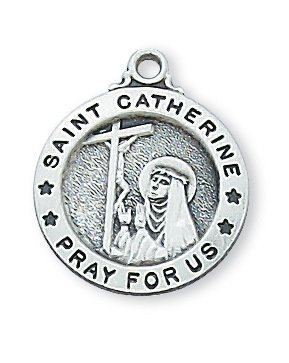 Sterling Silver St. Catherine of Sienna Pendant