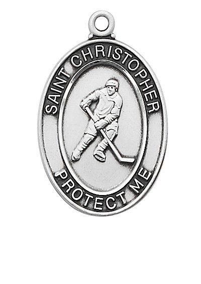 Sterling Silver Boys Hockey Pendant