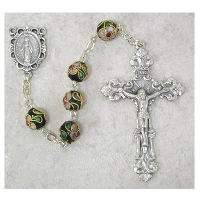 Black CloisonnÃ© Rosary Boxed