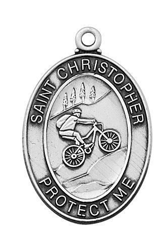 Sterling Silver Boys Biking Pendant