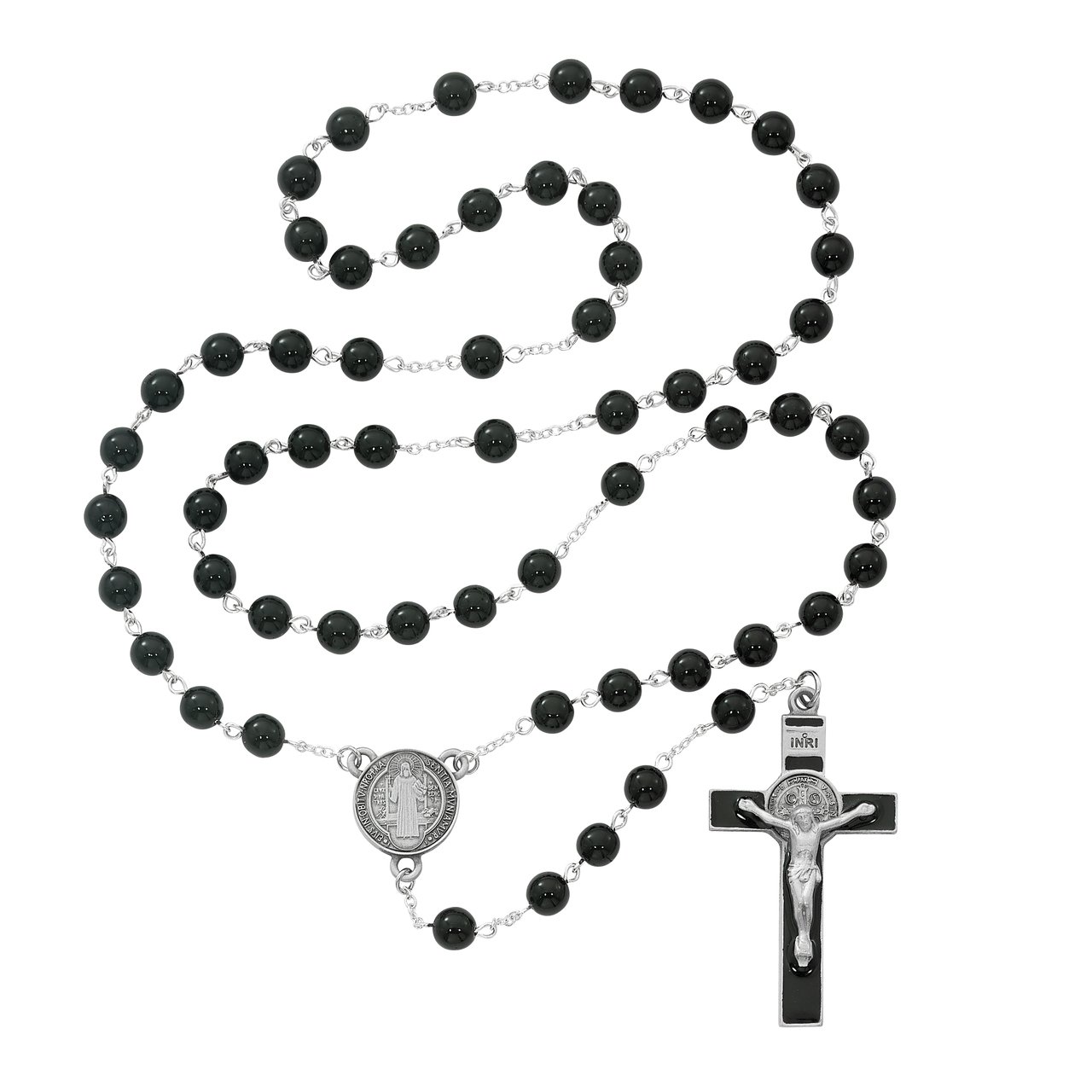 Black St. Benedict Rosary Boxed