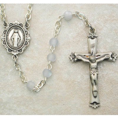 Blue Glass Youth Rosary Boxed