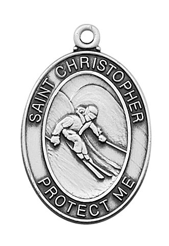 Sterling Silver Boys Skiing Pendant