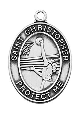 Sterling Silver Girls Basketball Pendant