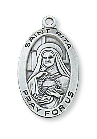 Sterling Silver St. Rita Pendant