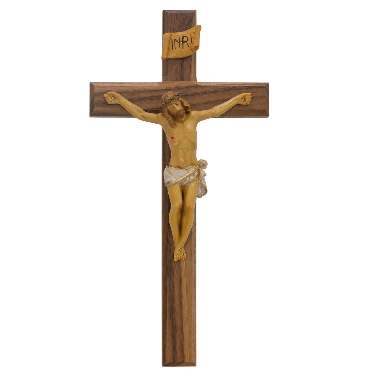 13 in. Walnut Stain Crucifix
