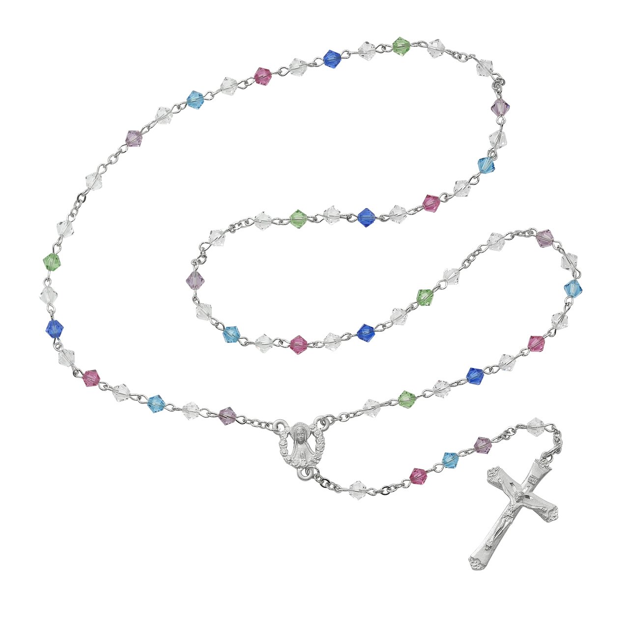 Multi Swarovski Bead Rosary Boxed