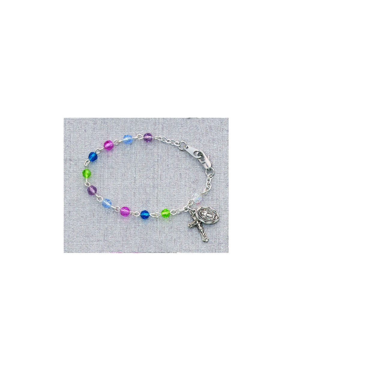 5 1/2in Multi Crystal Baby Bracelet Boxed