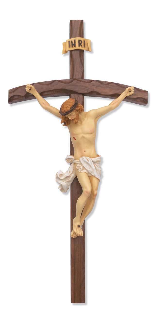 16 in. Walnut Stain Crucifix