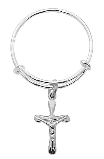 Sterling Expandable Crucifix Ring Boxed