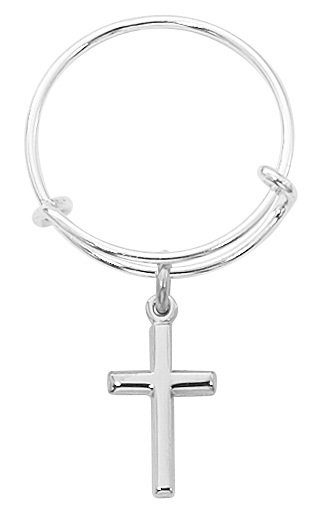 Sterling Expandable Cross Ring Boxed
