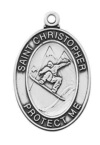 Sterling Silver Boys Snowboarding Pendant