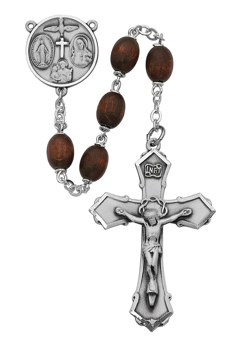 Brown Wood 4-Way Rosary Boxed