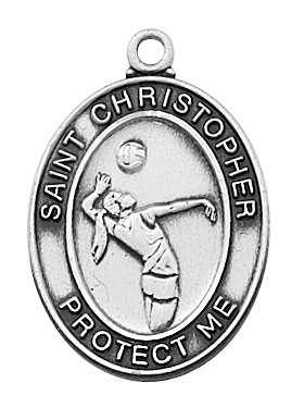 Sterling Silver Girls Volleyball Pendant
