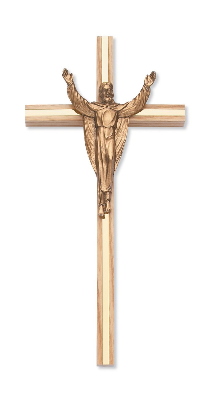 10 in. Oak Crucifix