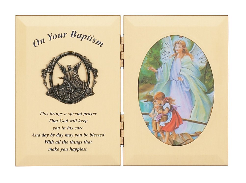 Brass Guardian Angel Baptism Photo Frame