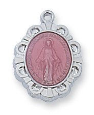 Sterling Pink Miraculous Baby Pendant Boxed
