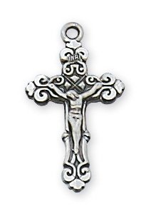 Sterling Crucifix on Baby Chain and Box
