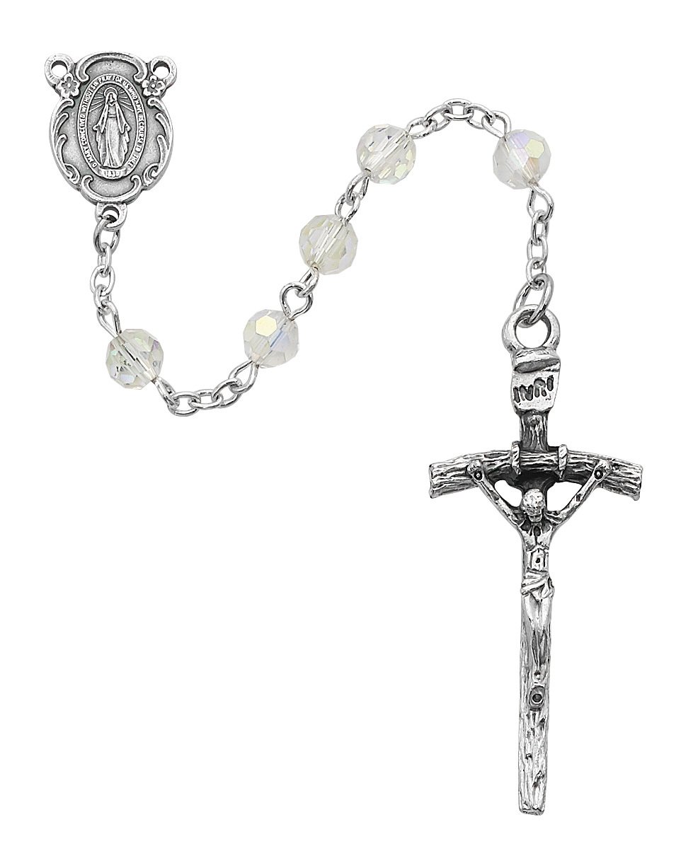 Crystal Papal Rosary Boxed