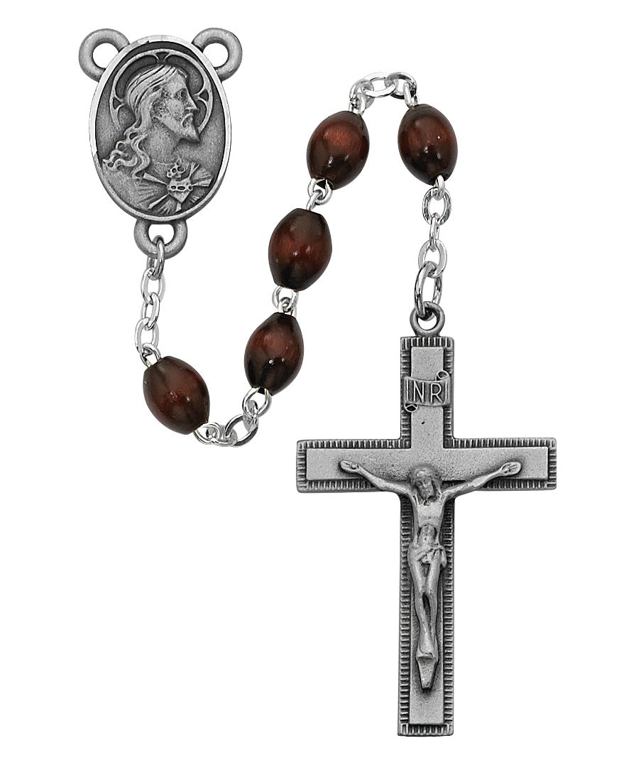 4X6MM BROWN WOOD ROSARY