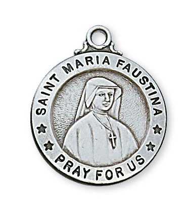 Sterling Silver St. Maria Faustina Pendant
