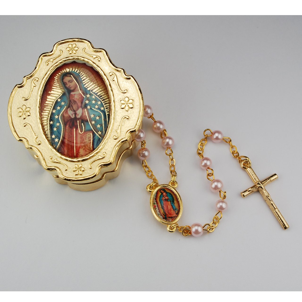 Guadalupe Box and Pink Rosary