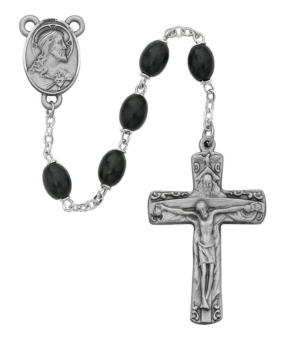 Black Wood Trinity Rosary Boxed