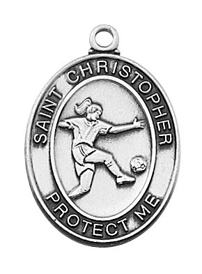 Sterling Silver Girls Soccer Pendant